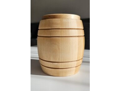 Wooden barrel with honey